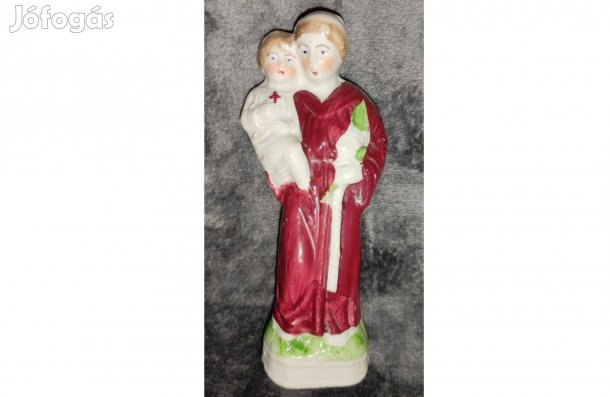 Szent Antal porcelánszobor Jézussal szép darab, sorszámozott