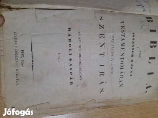 Szent Biblia 1859 Heckenast