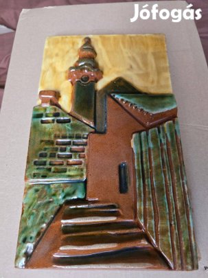 Szentendre. Mázas kerámia plakett