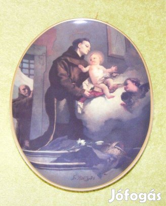 Szentképes porcelán falitányér, falidísz