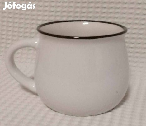 Szép Új Nagy "Régi Zománcos" Kinézetű Kerámia Bögre / Findzsa