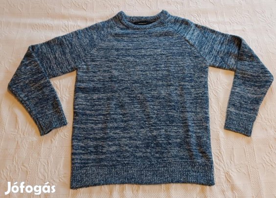 Szép Új "Cedar Wood State" Férfi Kék/Fehér Kötött Pulóver (M méret)