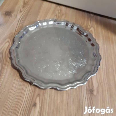 Szép, mintás ezüstözött tálca. 36.5cm átmérőjű