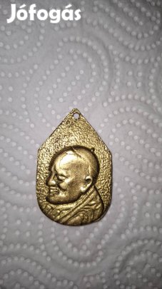 Szép állapotú II. János Pál pápa 1991-es Esztergom emlékmedál (28g)