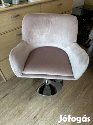 Szép állapotú, világos rózsaszín (púder) forgós szék -USA-ban vásárolt
