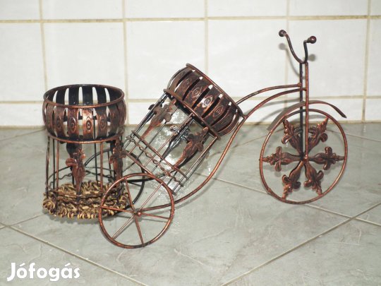 Szép bronzírózott bortartó dekoratív dísztárgy