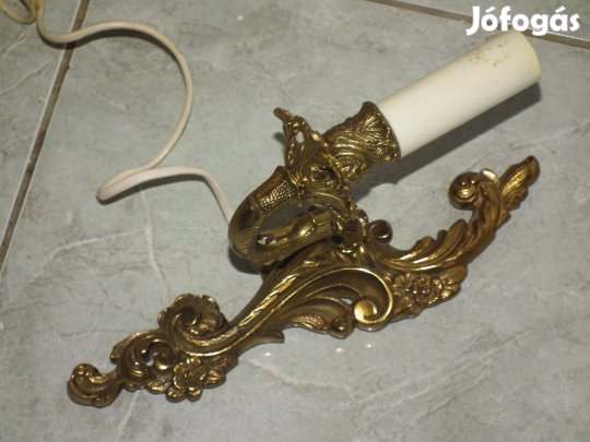 Szép fajsúlyos egy gyertyás réz falikar nr.1