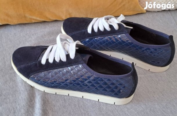 Szép kék navy blue bőr női cipő 40-es, új