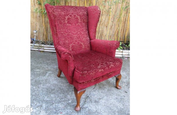 Szép régi barokk fülesfotel-fotel, nemrég felújítva!