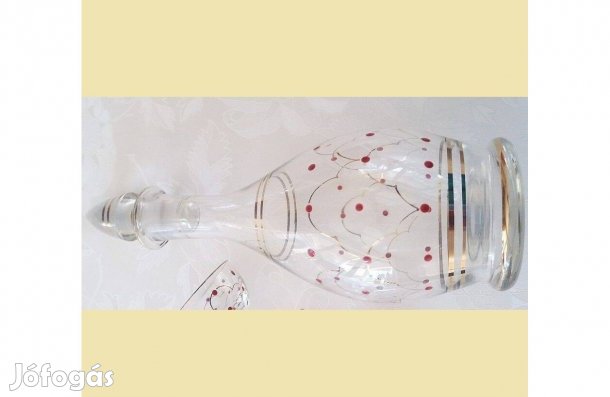 Szép régi parádi boros kínáló üveg dekanter 33 cm