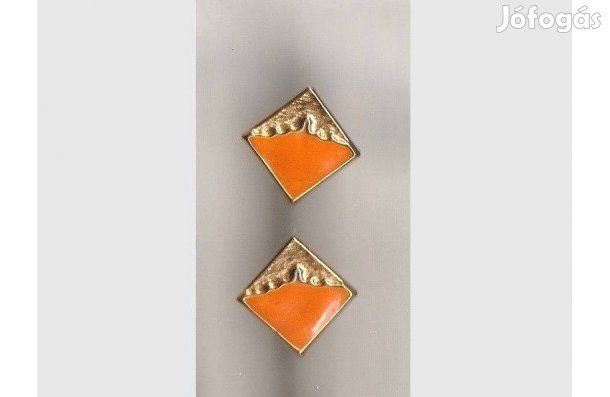 Szép új, négyzetes formájú tűzzománc fülbevaló
