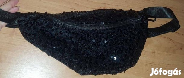 Szépséges flitteres fekete különleges övtáska Akció %