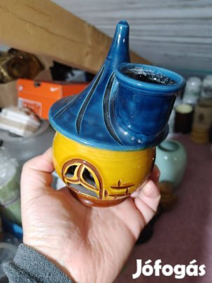 Szépséges kerámia mécses házikó