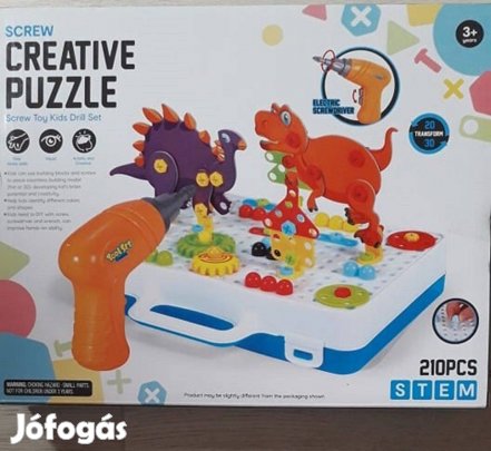 Szerelős készségfejlesztő játék elemes csavarhúzóval