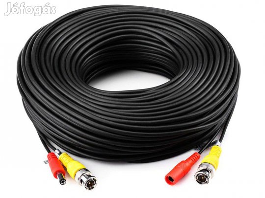 Szerelt Biztonsgi kamerakbel 10m  BNC+TP FEKETE