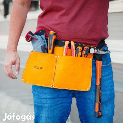 Szerszámtartó övtáska bőr szerszám tároló öv táska 2 zsebes + akasztó