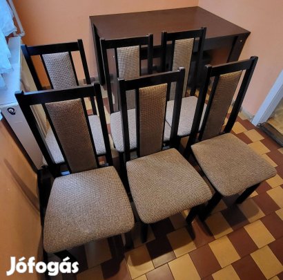 Széthúzható ebédlőasztal 6db székkel