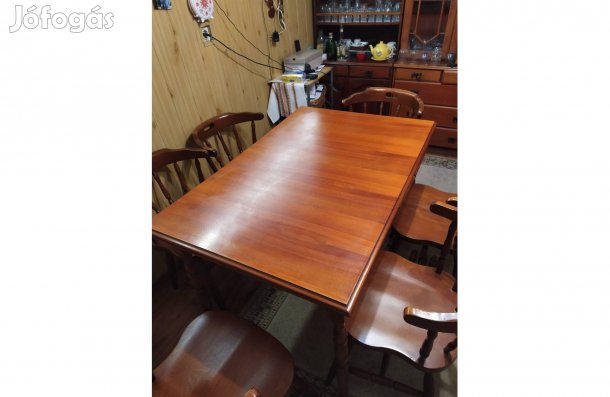 Szétnyitható cseresznyefa étkező garnitúra