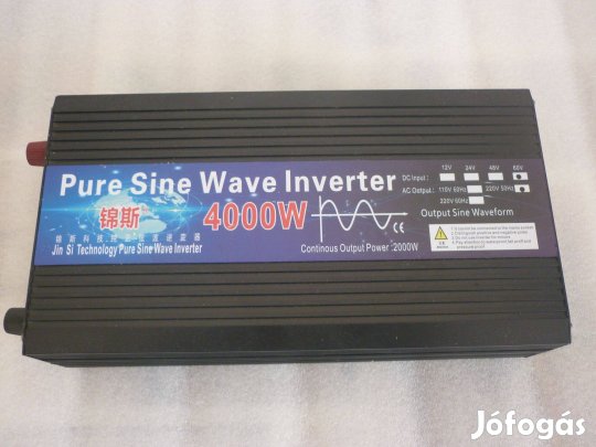 Szigetüzemü tíszta szinuszos inverter 220v/50hz. 60voltos
