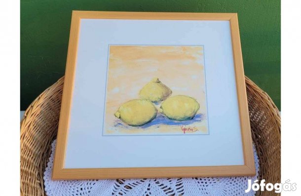 Szignózott citrom csendélet -nyomat kép