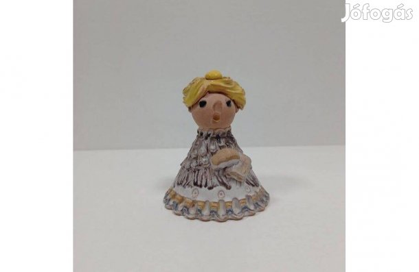 Szilágyi Mária kerámia lány a bibliával figurális csengő