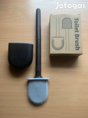 Szilikon WC kefe fúrás nélkül falra rögzíthető lapos kivitel