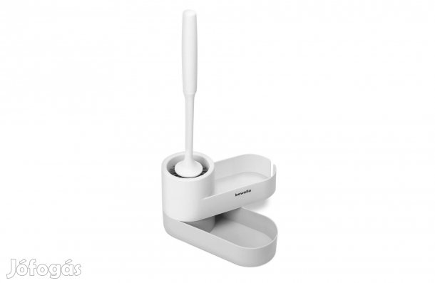 Szilikon fejű WC kefe szett fej kinyitható tároló falra is rögzíthető