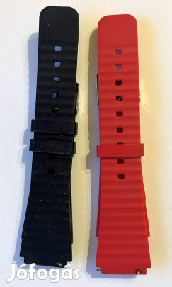 Szilikon óraszíj 22 mm fekete és piros
