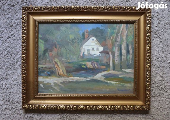 Szilvásváradi úton - olajfestmény, tájkép