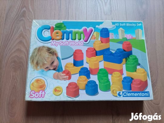 Színes Clemmy puha építőkocka 40 db-os