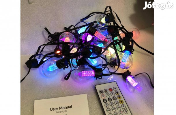 Színes Smart fényfüzér hangulatfény 25 db RGB LED 7,5 m Bluetooth-os