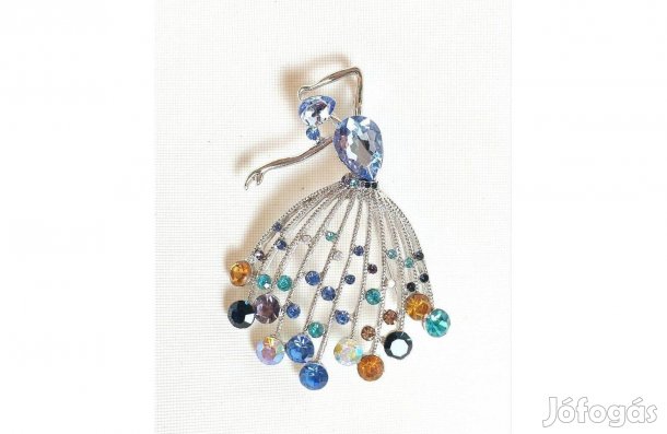 Színes Táncos lány bross- medál