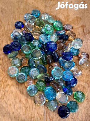 Színes dekor üveg kavicsok / üveg gyöngykavics 101 db