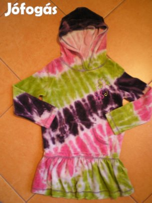 Szines felső, tunika kapucnival 6-8 éves kislány