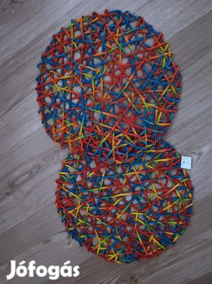 Színes fontott szalma uj alátét szett 2 db