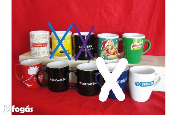 Színes mintás füles bögre új hibátlan darabár_