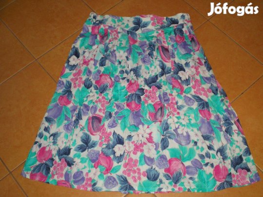 Színes szoknya L-es L 100% viszkóz gyümölcs levél virág mintával