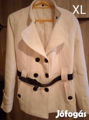 Szinte új XL es csuklyás női szövetkabát