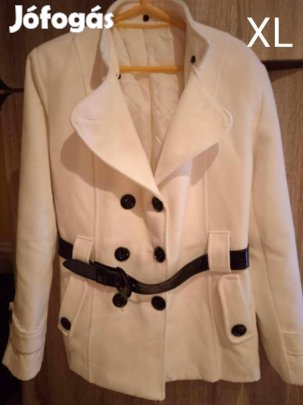 Szinte új XL es csuklyás női szövetkabát 