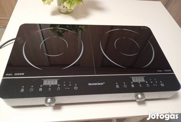 Szinte uj, Silvercrest (2 zónás) 3500W üvegkerámia dupla indukciós 