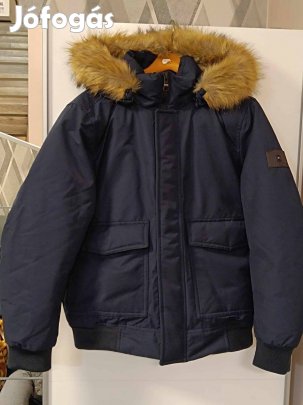 Szinte új állapotú vastag meleg Tommy Hilhiger toll kabát L-s méret