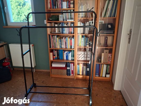 Szinte új dupla ruhatartó állvány