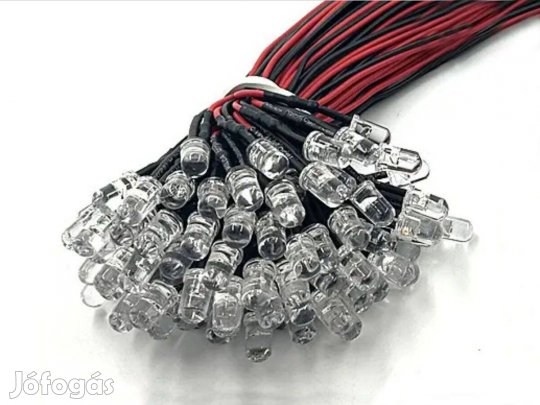 Színváltó 3V RGB LED 5mm piros kék zöld előtét ellenállással