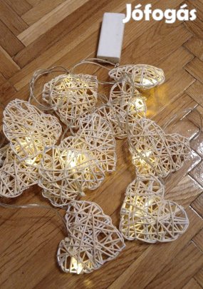 Szív alakú LED fényfűzér égősor fényfüzér valentin nap esküvői dísz