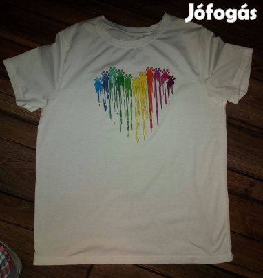 Szivárványszínű mancsos felső L