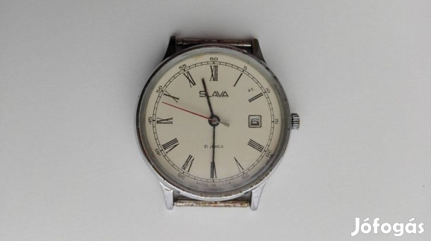 Szláva Orosz karóra 21 köves Dátumos régi db