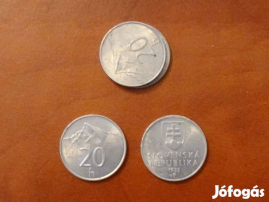 Szlovák 20 heller érme 1993