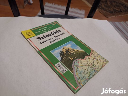 Szlovákia autótérkép 90's évek - autótérkép magyar településnevekkel