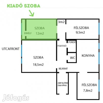 Szoba kiadó Debrecen Csapó utca 78. (Számlaképesen)