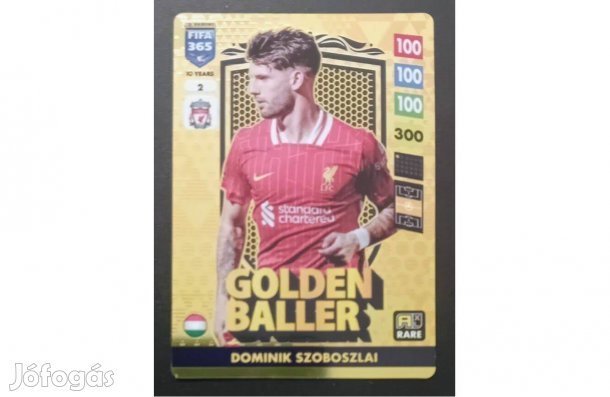Szoboszlai Dominik Liverpool Golden Baller focis kártya Panini 2025